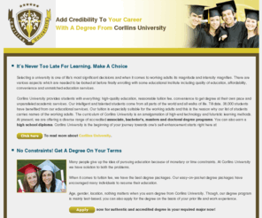 corlin-university.net: Corllins University - Earn Online Accredited Degrees
Corllins University offers a broad range of online degree programs that suit your educational goals and plan. For free information on online degrees and distance education call now.