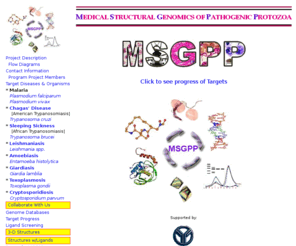 msgpp.org: MSGPP | Medical Structural Genomics of Pathogenic Protozoa
Structural Genomics of Pathogenic Protozoa