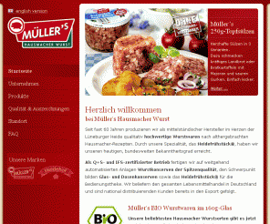 muellers-wurstwaren.de: Müller’s Hausmacher Wurst - Wurstspezialitäten im Glas und in der Dose - auch in Bio-Qualität
