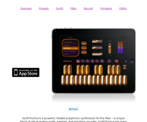 synthtronica.com: SynthTronica - the iPad Synth
SynthTronica is the innovative spectral synth for the iPad