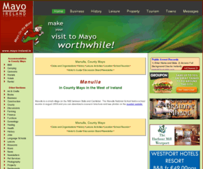 manulla.com: Manulla, County Mayo, West of Ireland
Manulla is a picturesque village, between Castlebar and Claremorris in County Mayo (west of Ireland)