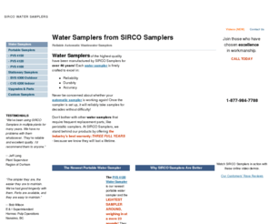 sircowatersampler.com: SIRCO Water Sampler - The inudstry's leading water samplers.
Sirco Samplers manufactures the highest quality water samplers and wastewater samplers. All automatic samplers are effective on effluent, influent and most liquid challenges.