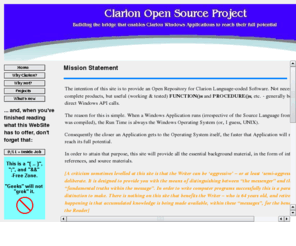 clarionopensource.com: An Open Source Repository for Clarion Programmers
Building a bridge to enable Clarion Applications to reach their full potential