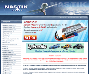 nastik.pl: Nastik.pl - sklep, modele RC, zdalnie sterowane, wyposażenie RC
Modele RC samolotów i śmigłowców. Szeroki asortyment napędów elektrycznych i spalinowych, aparatur i osprzętu do zdalnego sterowania.