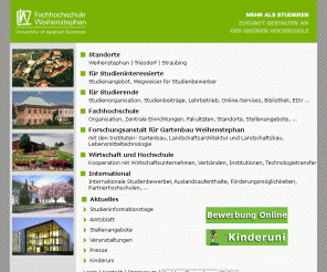 fh-weihenstephan.de: Hochschule Weihenstephan-Triesdorf: Startseite
Hochschule Weihenstephan-Triesdorf