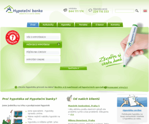hypotecnibanka.cz: Hypotéka na míru od specialisty na bydlení - Hypoteční banka
Hypotéka je úvěr na řadu let - vyberte si tu pravou z naší široké nabídky. Využijte možnost vyřídit hypotéku po internetu a bez poplatků! Hypotéka od Hypoteční banky je řešením na míru Vašim individuálním požadavkům.