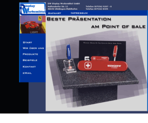 dw-display.de: [Werbemittel, Display, Verkaufsständer, Werbeaufsteller] Verkaufsdispenser, Zahlteller, von DW Display Werbemittel GmbH am Bodensee
Werbemittel, Display, Verkaufsständer, Werbeaufsteller, Verkaufsdispenser, Zahlteller, für diese Leistungen ist die DW Display Werbemittel GmbH ein zuverlässiger Partner.