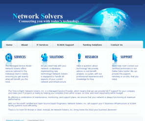 netsolvinc.com: Network Solvers
Information technology outsourcing company focused on small to medium-sized businesses with a primary focus in the healthcare, legal and accounting areas.  Services, Solutions, Research and Support and contact information