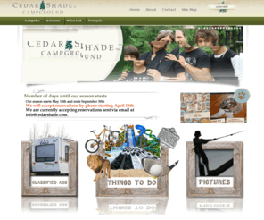 cedarshade.com: Cedar Shade Campground
 It was 30 years ago that Jeannine and Jacques Peladeau, founders of this campground, acquired this land with the lake.  Working side by side, in time they developed a beautiful campground that the newspaper Le Droit in 1972 referred to as a small paradise