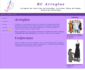 rcarreglos.es: RC Arreglos
RC Arreglos, Arreglos de ropa . Servicios profesionales de confección , costureras , modistas. Confección y arreglos de cortinas