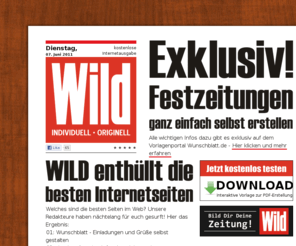 Wild Zeitung De Wild Zeitung Die Seite 1 Fur Kreative Gluckwunsche Und Originelle Einladungen