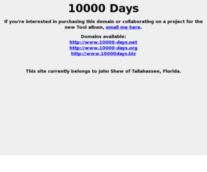 10000-days.net: 10000 Days
10000 days