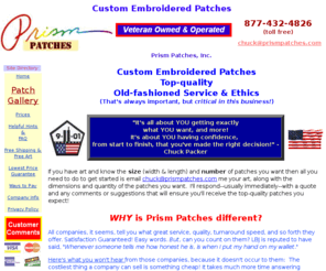 prismpatches.com: Custom Patches and Custom Embroidered Patches
Custom embroidered patches. Veteran Owned. Since 1999
