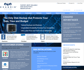 exagrid.net: Data Deduplication Solutions for Disk Backup & Disaster Recovery
ExaGrid disk backup with data deduplication solutions.  Next generation disk backup with deduplication to protect and retain your enterprise data.