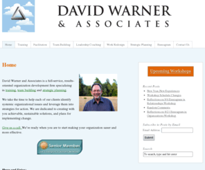 davidwarner.org: David Warner and Associates | Enneagram Workshops, Organization Development, Training, Team Building, and Strategic Planning
David Warner and Associates is a full-service, results-oriented organization development firm specializing in training, team building and strategic planning.