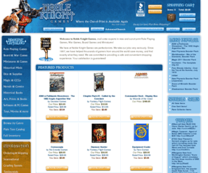 coregames.net: NOBLE KNIGHT GAMES - Role Playing Games, RPG's, Board Games, Miniatures, Dungeons
and Dragons - New & Out-of-Print
Noble Knight specializes in providing new and out-of-print role playing games, board games, war games, miniatures, dungeons and dragons products, and all things game related.