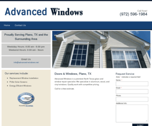 advanced-windows.net: Advanced Windows | Doors & Windows | Plano, TX
Advanced Windows is a premiere North Texas glass and window repair specialist.  