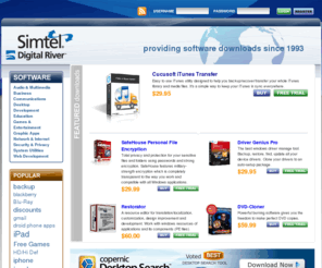 simtel.net: Free Download of Computer Software, Games, Tools and Utilities - Freeware, Shareware, Demos and Trial Versions - Simtel.net
Simtel is one of the largest software download sites, featuring free downloads of shareware, freeware, trialware and demo software, games, tools and utilities.