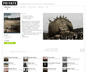 privatephotoreview.com: PRIVATE n. 52 - Contemporary Photography SOUTH KOREA
PRIVATE n. 52 - Contemporary Photography SOUTH KOREA >  84 pages, softcover
<br /> >  format 210 x 260 mm 
<br /> >  101 photographs
<br /> 
<br /> <big> <b> T</b> </big> rend and Tasks of Contemporary Photography in Korea. Even though it has been only about 10 years since photography was included in art in Korea, photography is becoming the very basics and center of the whole art field as it goes through amazing changes.
<br /> <i> (Yeonha Choi)</i> 