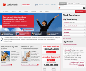 laboratoryprofessional.net: Business Solutions & Software for Legal, Education and Government | LexisNexis
LexisNexis delivers workflow solutions for research professionals. Explore five billion searchable documents from more than 40,000 legal, news and business sources.