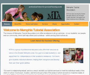 wetutor.org: Memphis Tutorial Association - Tutors Serving Studenst in the Greater Memphis Area
MTA is a Group of professional tutors that tutor and equip the young minds in the greater Memphis Area