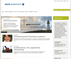 globotopia.org: Mehr Demokratie e.V.: Startseite
Website der Buergeraktion Mehr Demokratie e.V. fuer Volksentscheide auf allen politischen Ebenen. Aktuelle Informationen, Argumente und Hintergruende zur direkten Demokratie.