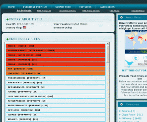 proxytoolbox.com: Proxy tool box the best proxy list ever plus lots of tools for you to run your proxy site 
The best Web proxies list, with lots of Anonymous proxys a web based proxy list with proxy scripts for you to pick