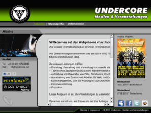 undercore.net: Undercore - Medien und Veranstaltungen
Undercore - Medien und Veranstaltungen. Ihr Dienstleister ob Web, It oder Veranstalungen. Webpage, Internet, PC, Notebook, Drucker, Werbemittel, Promotion, DJs, Musik alles aus einer Hand.
