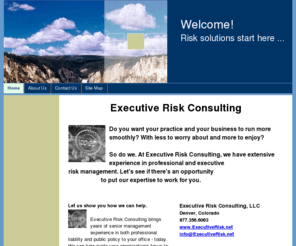 executiverisk.net: Executive Risk Consulting, LLC
Executive risk consulting - risk management, error reduction, electronic medical records, professional licensing, Tom Beckett