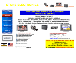 stoneelectronics.com: Stone Electronics, Repair & Service, Broadcast Equipment Repair,TV Repair, Camcorder Repair, VTR Repair, Monitor Repair, Display  Plasma TV Repair, Big Screen TV Repair, LCD Monitor Repair, DVCAM Repair
