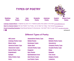 Types-of-poetry.org.uk: Types of Poetry