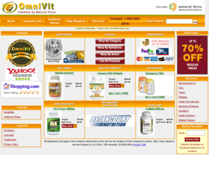 pieldorada.net: Health Supplements, Vitamins and Minerals from Omnivit.com
Vitamins, Minerals, Antioxidants, Weight Loss, Skin Care Products, and other Health & Nutritional Supplements At OMNIVIT.COM : Discounts DIRECTLY from the Manufacturer. Order Online or Call Toll Free. Free Shipping on all Orders.