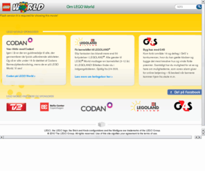 legoworld.dk: LEGO World - Verdens Sjoveste Byggeplads
Fra den 17. til 20. februar 2011 danner Bella Center igen rammen for LEGO World - verdens sjoveste byggeplads. LEGO World er et inspirerende vld af LEGO klodser, figurer og byggeprojekter, der inddrager hele familien.