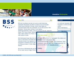 werbespiele.net: Adgames: Interaktive Werbespiele -- BSS web consulting GmbH --
BSS web consulting konzipiert und programmiert interaktive Werbespiele für Websites und CD-ROM.